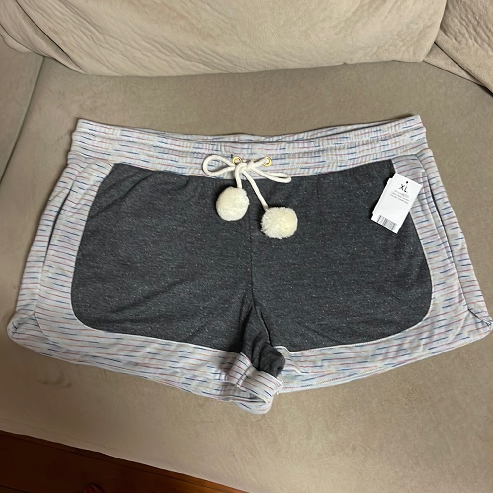 $32 NWT Honeydew Intimates Lazy Daze Jogger Shorts Charcoal Multi Size XL